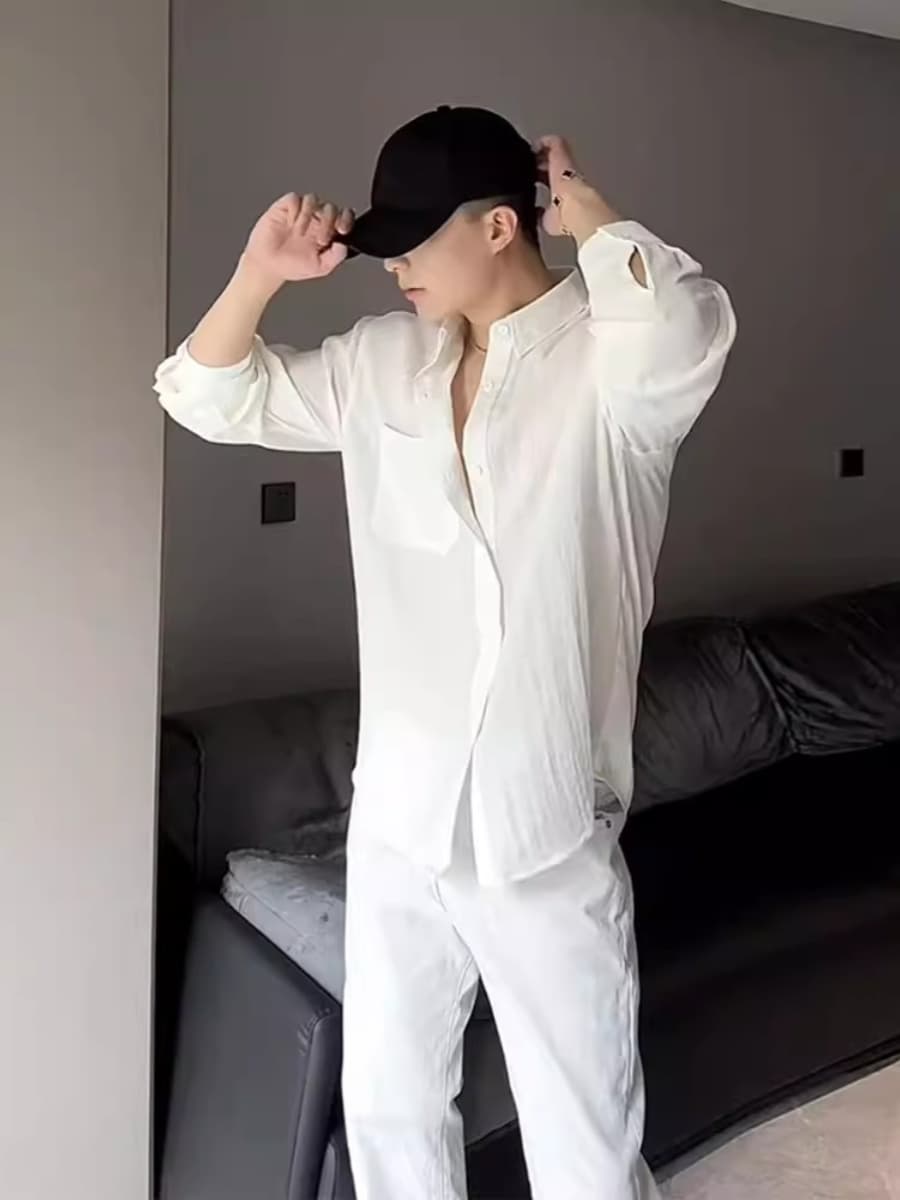 30代メンズファッション ミニマリスト リネンシャツ