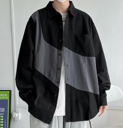 30代メンズファッション 秋冬対応切り替えデザイン長袖シャツ