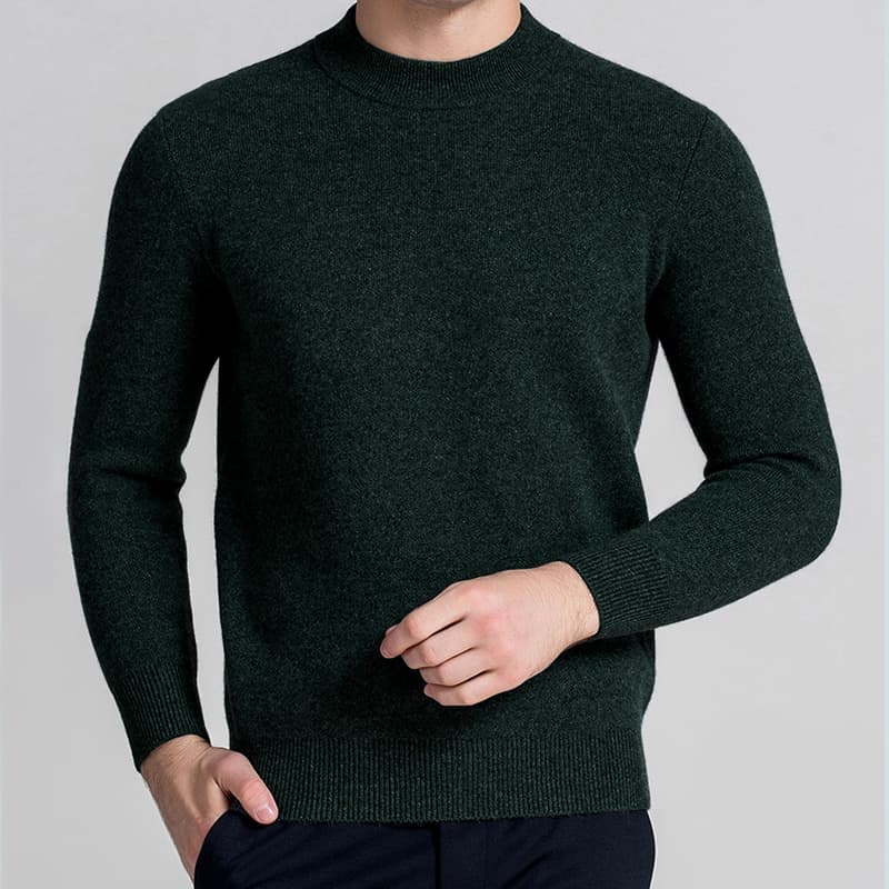 30代メンズファッション クルーネックニットセーター