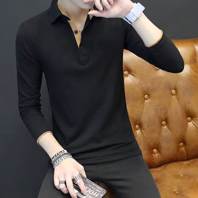 30代メンズファッション ハーフジップ スタンドカラー カットソー