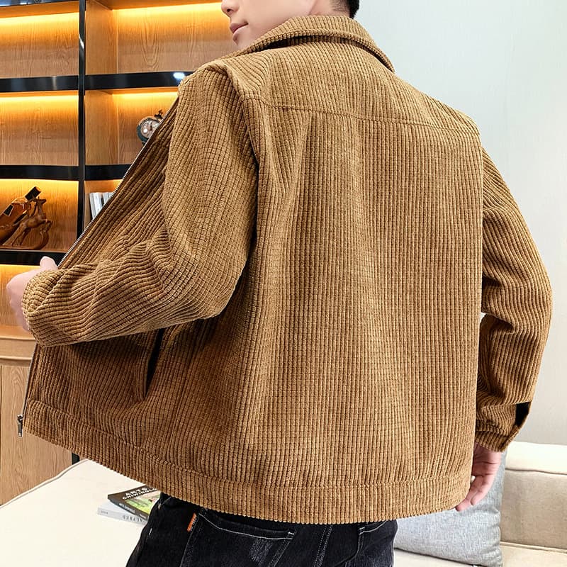 30代メンズファッション 太畝コーデュロイ トラッカージャケット