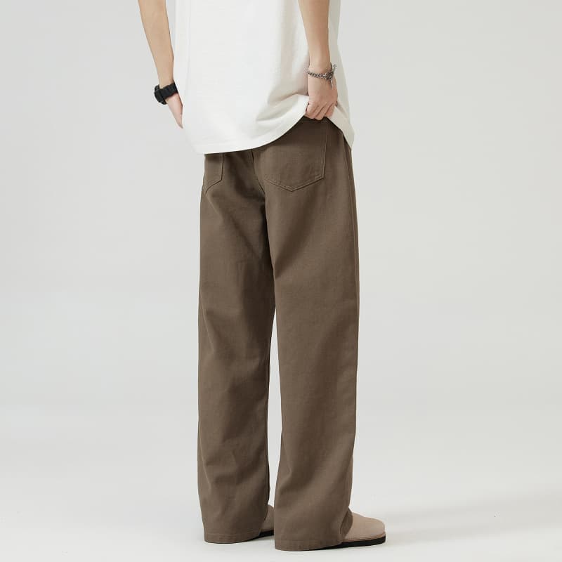 30代メンズファッション ボトムス ゆったりワイドストレートパンツ