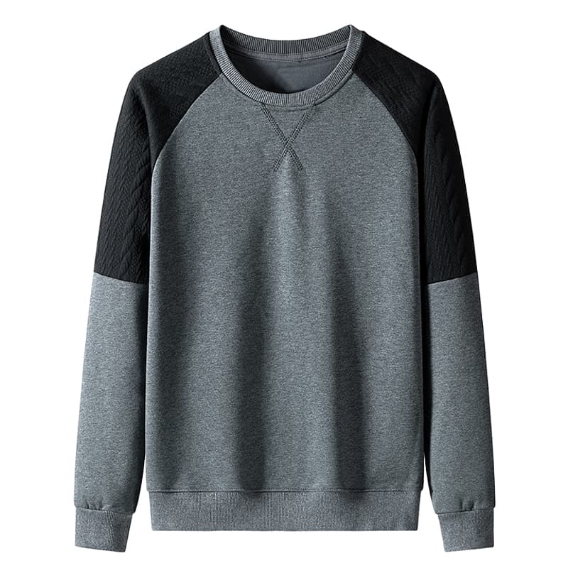 30代メンズファッション ベーシック切替デザインスウェット