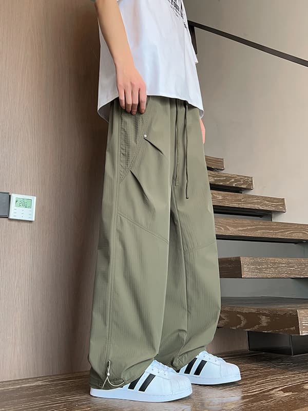 30代メンズファッション 立体裁断ワイドパンツ