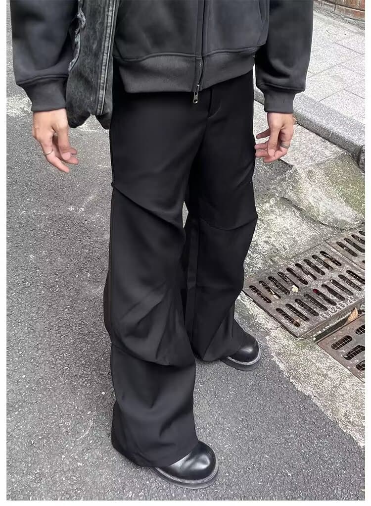 30代メンズファッション ドレープワイドスラックス