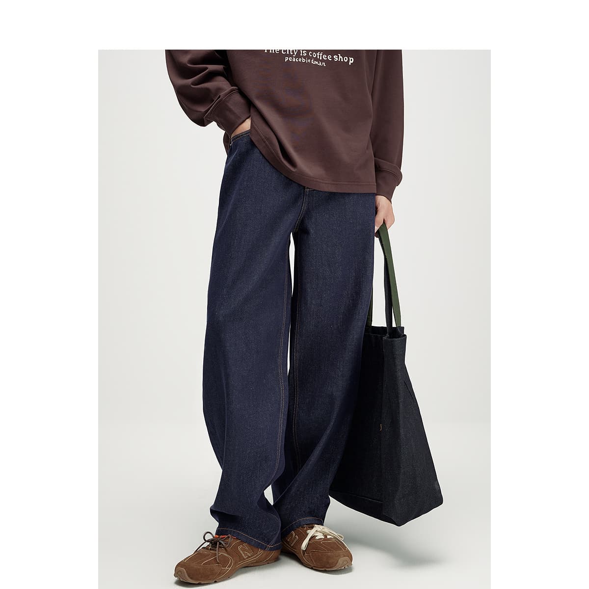 30代メンズファッション リラックスストレートデニムパンツ
