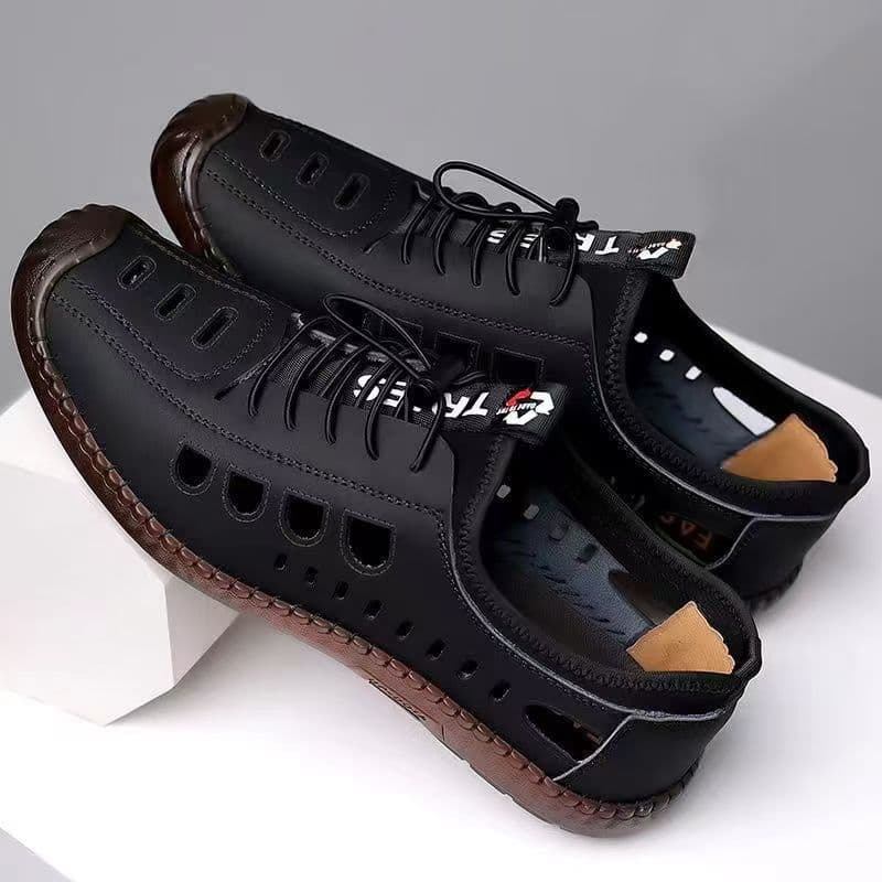 30代メンズファッション シューズ 透気メッシュレザーサンダルシューズ