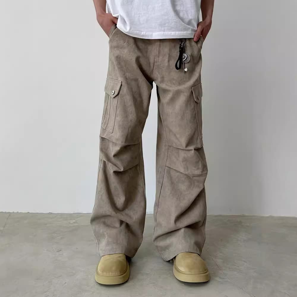 30代メンズファッション ワイド軽量カーゴパンツ