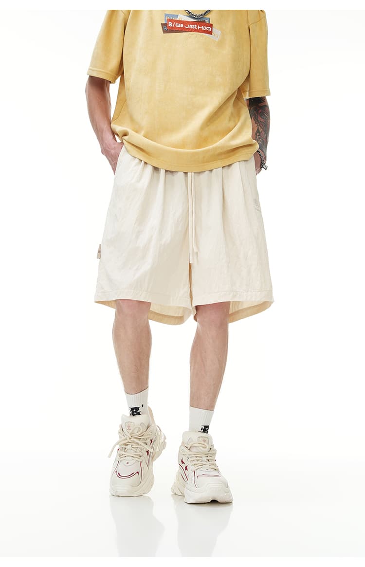 30代メンズファッション リラックスワイドイージーハーフパンツ