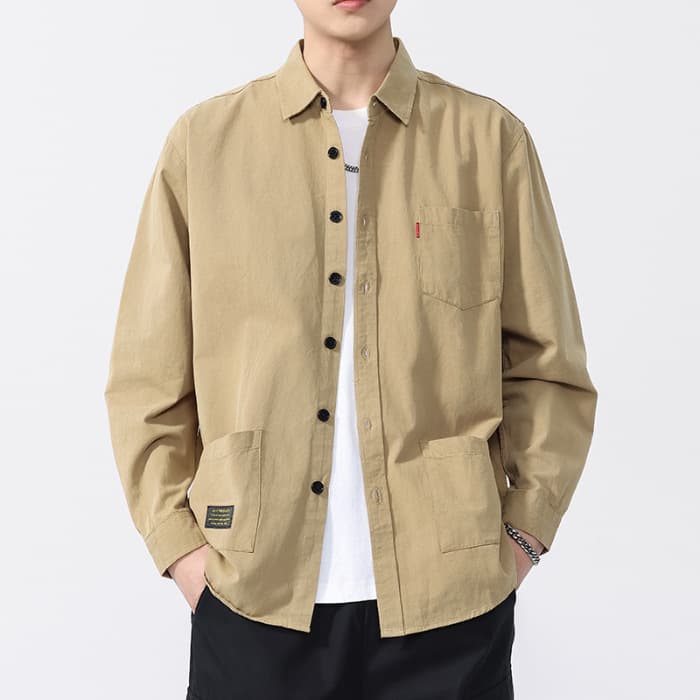 30代メンズファッション トップス シンプル多機能ワークシャツ