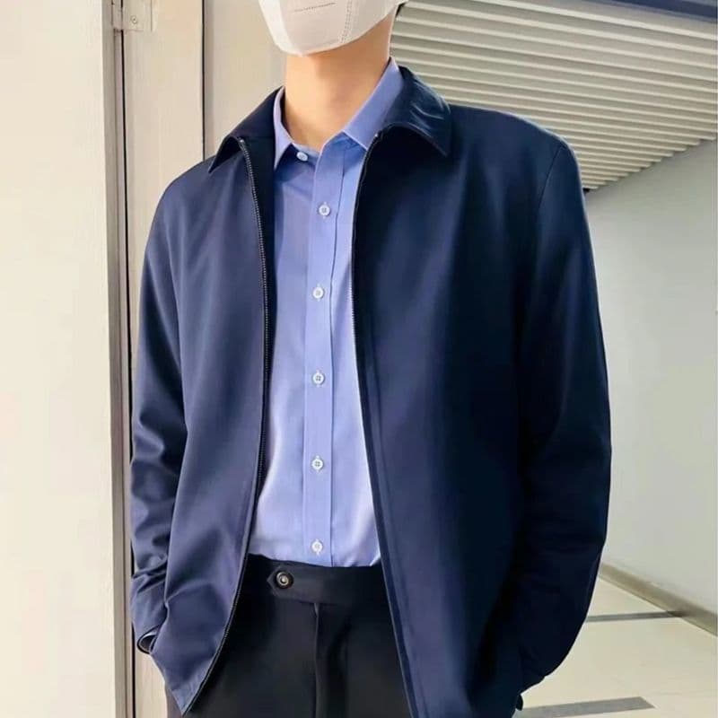 30代メンズファッション クラシカルジップブルゾン
