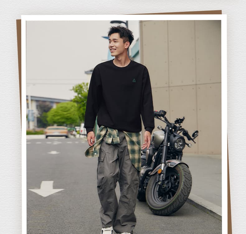 30代メンズファッション シンプルクルーネックスウェット