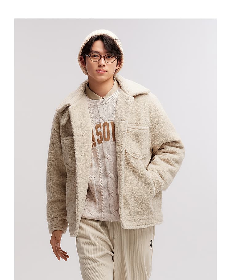 30代メンズファッション メンズ アウター もこもこボアジャケット