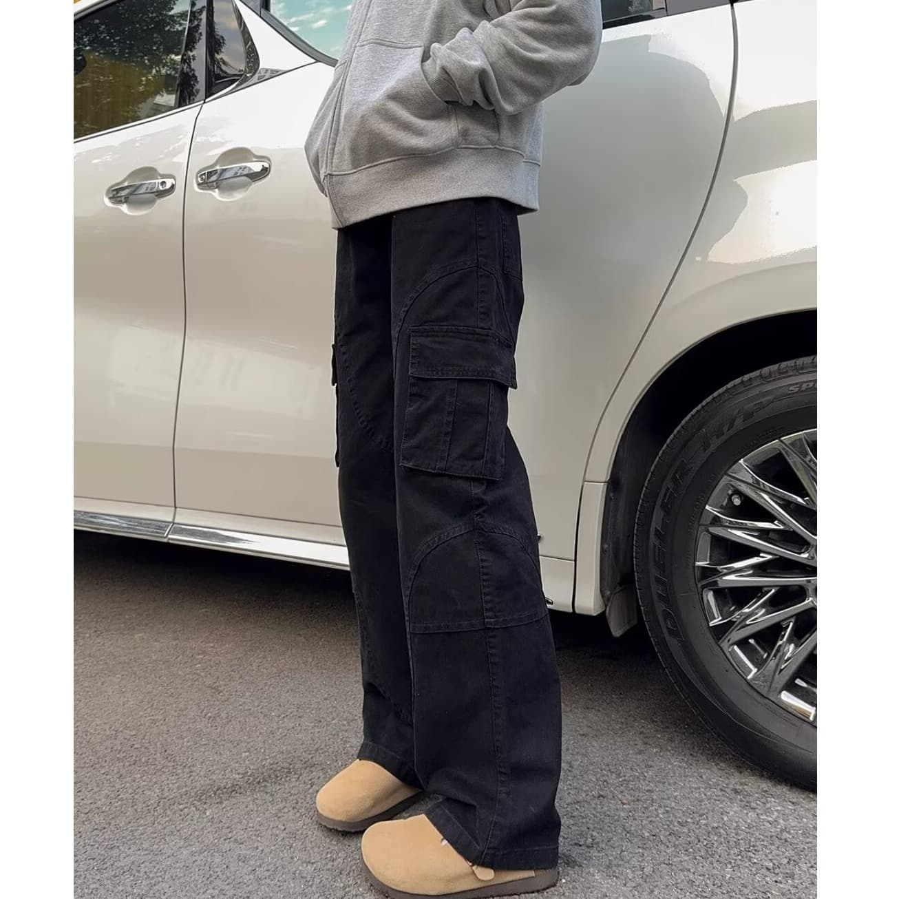 30代メンズファッション ボトムス ワイドシルエット多機能カーゴパンツ