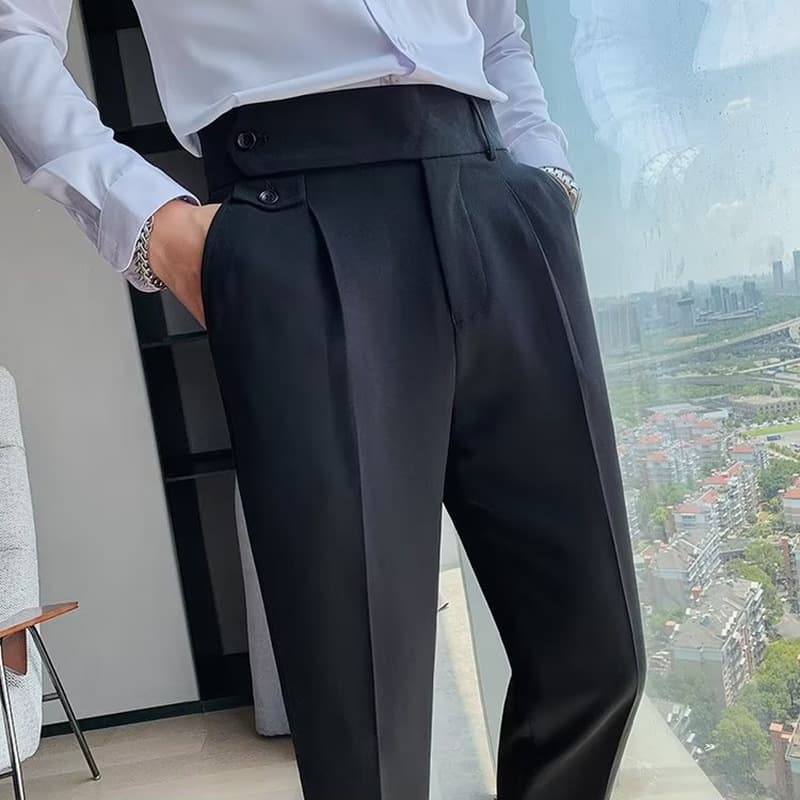 30代メンズファッション ストレッチスラックスパンツ